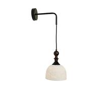 Wmmner Appliques Murales Pour Chambre À Coucher En Bois Massif Nordic Retro Wall Mount Light For Applique Murale D'Intérieur Câblée de Chevet de Chambre À Coucher En Finition Noyer Avec Abat-Jour En A