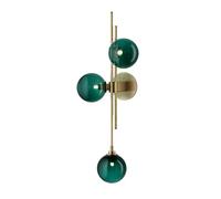 Wmmner Appliques Murales Pour Chambre À Coucher Globe Moderne À 3 Lumières Avec Abat-Jour En Verre Vert Appareils D'Éclairage Longs D'Intérieur En Or Postmodernes Éclairage de Décoration Murale Pour C
