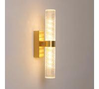 Wmmner Appliques Murales Pour Chambre À Coucher Led 20W Finition En Laiton Intérieur 3 Couleurs Température Réglable Luminaire Mural Lampe Murale Cylindrique En Acrylique Vanity Moderneéclairage Mural
