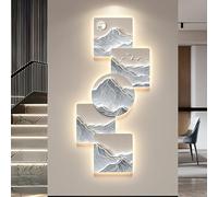 Wmmner Appliques Murales Pour Chambre À Coucher Led Wall Art Decor 3D Walling Art With Light -Power in Creative Landscape Picture Wall For Home Living Room Study Bedroom Decor(D 59/.D/47,2 Pin