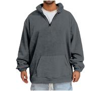 Wmmner Blouse Sweatshirts Pour Hommes Pulls En Micropolaire Hauts Pulls À Quart de Zip Pulls Pulls À Poche Kangourou À Manches Longues T-Shirt Thermique Uni Sweatshirts À Col Montant Pulls Automne-Hiv