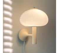 Wmmner Bouchon Crème Dans L'Applique Murale Lampe Murale Champignon Créatif Avec Abat-Jour En Verre Blanc Lait, Applique Murale En Verre Couleur Crème Décoration Intérieure Luminaire Veilleuse Intérie