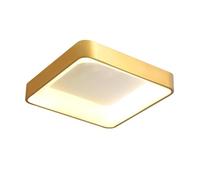 Wmmner Brushed Gold Brass Flush Mount Led Ceiling Light,Modern Square Ceiling Light Fixture,3-Color Temperature Adjustable Indoor Ceiling Lamp For Living Room Dining Room Bedroom Corridor Hall Entryw/