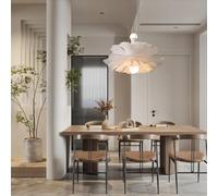 Wmmner Chandelier Creative Table Decoration Flower Slight White Acrylic Hanging Lamp E27 Lamp Height Adjustable Island Light Modern Simple Living Room Bedroom Corridor Entrance Lighting/Style B/40Cm