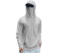 Wmmner Chemises À Capuche À Manches Longues Pour Hommes T-Shirts Anti-Uv 50+ T-Shirts Rash Guard D'Été À Capuche Hauts de Pêche À Séchage Rapide/Z01-Cendré Clair/L