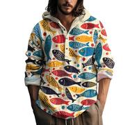 Wmmner Chemises À Capuche Imprimées de Nouveauté pour Hommes Plus Size Trendy Graphic Tee-Shirts À Manches Longues Fashion Tops de Vacances Décontractés pour Hommes/Jaune/XL