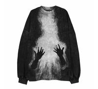 Wmmner Chemises Halloween Pour Hommes Sweatshirts Imprimés Mains Horrifiques Chemises À Manches Longues Pulls À Col Rond Pulls À Col Rond/Noir2/3Xl