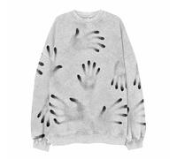 Wmmner Chemises Halloween Pour Hommes Sweatshirts Imprimés Mains Horrifiques Chemises À Manches Longues Pulls À Col Rond Pulls À Col Rond/Blanc/3Xl