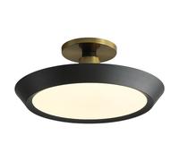 Wmmner Circular Simple Semi Flush Mount Ceiling Light Fixture Warm/Cold/Neutral Light Is Adjustable Ceiling Lamp Iron Lamp Body Indoor Chandelier Lighting For Living Room, Study And Laundry Room(Dar/S
