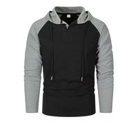 Wmmner Color Block Hoodie Men Casual Athletic Pullover Shirts Long Sleeve Outdoor Fashion Hoodies Men's Workout Fall Hooded Sweatshirt/Noir/M
