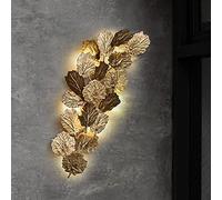 Wmmner Copper Brass Maple Leaf Villa Wall Lamp Compatible With Living Room Decor Bedroom Background Stair G9 Led Indoor Lighting Aisle Cafechandelier,One Color-Left