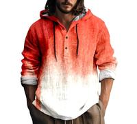 Wmmner Costumes D'Halloween Pour Hommes Sweats À Capuche Bloody T-Shirts En Lin Et Coton Sweats À Capuche À Manches Longues Boutonnés Aux 1/4/Sweats À Capuche Halloween Roses Pour Hommes/M