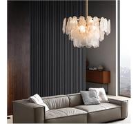 Wmmner Crystal Chandeliers Style Français Rétro Nuage Verre Salon Lustre Luxe Étude Salle À Manger Chambre Bar Lampes Intérieures, Lampe Suspendue de Plafond Led/Une Seule Couleur/D80*H35Cm
