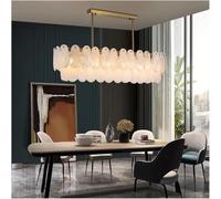 Wmmner Crystal Chandeliers Style Français Rétro Nuage Verre Salon Lustre Luxe Étude Salle À Manger Chambre Bar Lampes Intérieures, Lampe Suspendue de Plafond Led/Une Seule Couleur/L90*L32*H22Cm
