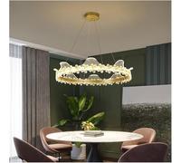 Wmmner Crystal Chandeliers Wrought Iron High Translucent Acrylic Ceiling Lights Crystal Chandelier,Contemporary Dining Room/Blanc Chaud/60Cm
