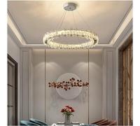 Wmmner Crystal S Led Lampe de Salon Lampe Suspendue Compatible Avec Cuisine Salle À Manger Chambre Lustre Pendente, (Une Couleur D40)/Une Seule Couleur/D70 Cm