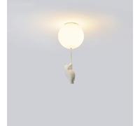 Wmmner Cute Bear Ceiling Light Cartoon Bear Flushlampe de Plafond À Montage Housse de Plafonnier de Salon Avec Ballon À Lumière Unique Blanc Pour Chambre D'Enfants Chambre de Garçons Et de Filles Cham