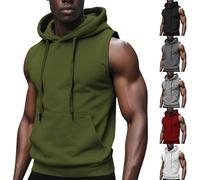 Wmmner Débardeurs Pour Hommes T-Shirts Sans Manches T-Shirts D'Entraînement T-Shirts À Capuche Pour La Musculation T-Shirts Athlétiques Pour La Course À Pied Gilets Ajustés Pour Les Muscles T-Shirts d