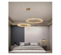 Wmmner Décoration D'Intérieur, Suspensions, Lustre de Luxe En Cristal Pour Salon, Suspension Pour Chambre À Coucher, Plafonnier, Éclairage Intérieur/Variation À Distance Rc/2 Anneaux 60 80 Cm