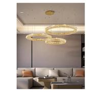 Wmmner Décoration D'Intérieur, Suspensions, Lustre de Luxe En Cristal Pour Salon, Suspension Pour Chambre À Coucher, Plafonnier, Éclairage Intérieur/Blanc Chaud/3 Anneaux 20 40 60 Cm