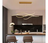 Wmmner Diode Électroluminescentelustre Moderne Longue Ligne Suspension Lumière Or 30W Éclairage de Plafond, Led Suspension de Plafond/Or/100Cm