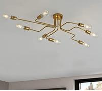 Wmmner Éclairage Mural, Lustre Spoutnik 8 Lumières Plafonnier Semi-Encastré Plafond D'Art En Métal Industriel Modernelampe Pour Salon Salle À Manger Chambre À Coucher