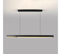 Wmmner Éclairage Suspendu Linéaire Luminaire de Plafond Lampe Suspendue Dimmable Avec Projecteur Éclairage D'Îlot de Cuisine Noir Lumières Suspendues Minimalistes Pour Salle À Manger Bureau Restaurant