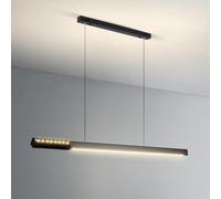 Wmmner Éclairage Suspendu Linéaire Luminaire de Plafond Lampe Suspendue Dimmable Avec Projecteur Éclairage D'Îlot de Cuisine Noir Lumières Suspendues Minimalistes Pour Salle À Manger Bureau Restaurant