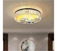 Wmmner Enamel Ceiling Lamp Chinese Style Crystal Hanging Light Stained Glass Classic Study Master Bedroom Ceiling Light,Contemporary Dining Room/Blanc Froid/Dia40Cm-Black
