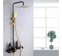 Wmmner Ensemble de Douche de 12 Po Système de Douche Avec Affichage de La Température Ensemble de Robinet de Douche Mural Avec Pommeau de Douche À Effet Pluie Douche Portable Et Robinet de Bec Degnoir