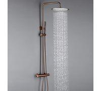 Wmmner Ensemble de Douche,Tat Rose Gold Shower Mixer Valve Set Bathroom Wall Mount Arm Diverter Avec 8-12 Pouces Round Rainfall Handheld Spray, Shower System, 8 Pouces/A/10 Tum