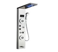Wmmner Ensemble de Mélangeur de Douchetatique Panneau de Douche À Lumière Led, Affichage Numérique de Pluie de Cascade Shower Ensemble de Robinets, Spa Massage Salle Den Colonne Mitigeur Robinet Douch