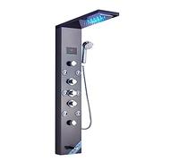 Wmmner Ensemble de Mélangeur de Douchetatique Panneau de Douche À Lumière Led, Affichage Numérique de Pluie de Cascade Shower Ensemble de Robinets, Spa Massage Salle Den Colonne Mitigeur Robinet Douch