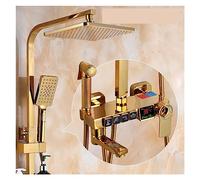 Wmmner Ensemble de Mitigeur de Douchetatique Ensemble de Douche Dorée Salle Den Système de Douche Numériquetatique Mural Mélangeur Chaud Et Froid Robinet Den Intelligent Tête Carrée Spa Robinet de Plu