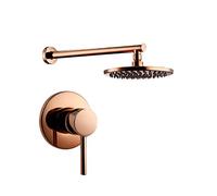 Wmmner Ensemble de Vanne de Déviateur de Douche En Laiton Massif Pour Salle Den En Or Rose de Luxe Avec Pomme de Douche À Effet Pluie Ronde de 8 À 12 Pouces, Système de Douche de Luxe Mural