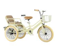 Wmmner Grands Tricycles À Pédales Avec Inroue Plate, Vélo Tandem de 3 À 10 Ans, Siège Arrière Avec Ceinture, Tricycles Pour Tout-Petits Avec Accoudoir, Vélos À 3 Roues Pour Voyager, Paniers Avant Et A
