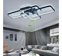 Wmmner Grands Ventilateurs de Plafond 80 W Avec Lampes Ventilateurs de Plafond Modernes À Intensité Variable Avec Lumières Et Télécommande/Contrôle Par Application Réversibles 6 Vitesses Minuterie Lus