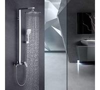Wmmner Guhaibo Continental High-End Comfortable Bathroom Copper Material Round Type Rubber Top Spray Handheld Top Spray Chaud Et Froid Ensemble de Douche Monté À Double Usage