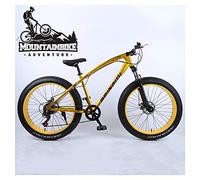Wmmner Hardtail Mountain Bike 26 Inch With Mechanical Disc Brakes For Men And Women, Fat Tire Adults Mountain Bicycle, High Carbon Steel & Adjustable Seat & Front Suspension,Silver,27 Speed/Or/21 Vite