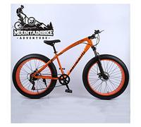 Wmmner Hardtail Mountain Bike 26 Inch With Mechanical Disc Brakes For Men And Women, Fat Tire Adults Mountain Bicycle, High Carbon Steel & Adjustable Seat & Front Suspension,Silver,27 Speed/Orange/27