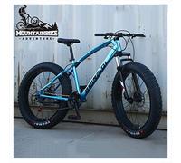 Wmmner Hardtail Mountain Bike 26 Inch With Mechanical Disc Brakes For Men And Women, Fat Tire Adults Mountain Bicycle, High Carbon Steel & Adjustable Seat & Front Suspension,Silver,27 Speed/Bleu/21 Vi