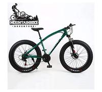 Wmmner Hardtail Mountain Bike 26 Inch With Mechanical Disc Brakes For Men And Women, Fat Tire Adults Mountain Bicycle, High Carbon Steel & Adjustable Seat & Front Suspension,Silver,27 Speed/Vert/21 Vi