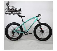 Wmmner Hardtail Mountain Bike 26 Inch With Mechanical Disc Brakes For Men And Women, Fat Tire Adults Mountain Bicycle, High Carbon Steel & Adjustable Seat & Front Suspension,Silver,27 Speed/Vert 2/21