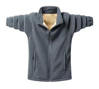 Wmmner Hauts Sweats Pour Hommes Pull En Micropolaire Veste Blouse Vêtements D'Extérieur À Fermeture Éclair Pulls À Col Montant Avec Poches Zippées Longues Manches Unies Manteau Sport Automne-Hiver Ves