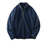 Wmmner Hommes Pull À Fermeture Éclair Quart de Longueur Pulls En Molleton Teddy Avec Fermeture Éclair Quart de Longueur Col Montant Pulls Thermiques Chemises À Manches Longues Décontractées/Pull À Fer