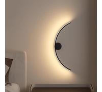 Wmmner Lampe de Forme Linéaire D'Art Moderne, Lampe Murale À Ledht Applique Murale Linéaire En Forme de Lune, Appliques Murales de Décoration de Chevet de Chambre À Coucher de Salon/Une Seule Couleur/