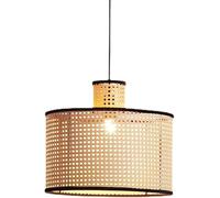 Wmmner Lampe de Lustre Moderne À Led, Lustre D'Art En Rotin de Style Japonais Unique Weave Wicker Flush Mount Light Modern Simple/Une Seule Couleur/40Cm