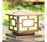 Wmmner Lampe D'Extérieur Lampe de Poteau Moderne, Décoration de Jardin Colonne Colonne Lanterne Lampe de Pilier Mural Étanche Phare Décoration Carrée Éclairage Industriel Avec Ampoule E26/Bronze/.40Cm