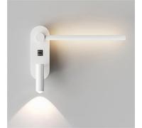 Wmmner Lampe Murale À Led 11W Lumières de Lecture Murales, Applique Murale de Tête de Lit Réglable Avec Tête de Litlampe de Chevet Avec Projecteur Veilleuse Minimaliste (Sombre)/Blanc/A