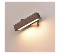 Wmmner Lampe Murale de Chevet de Chambre Nordique En Bois Massif Led Lumières Rotatives Applique Murale de Lecture, Lampe Murale Versale/Couleur Noyer/L31Cm